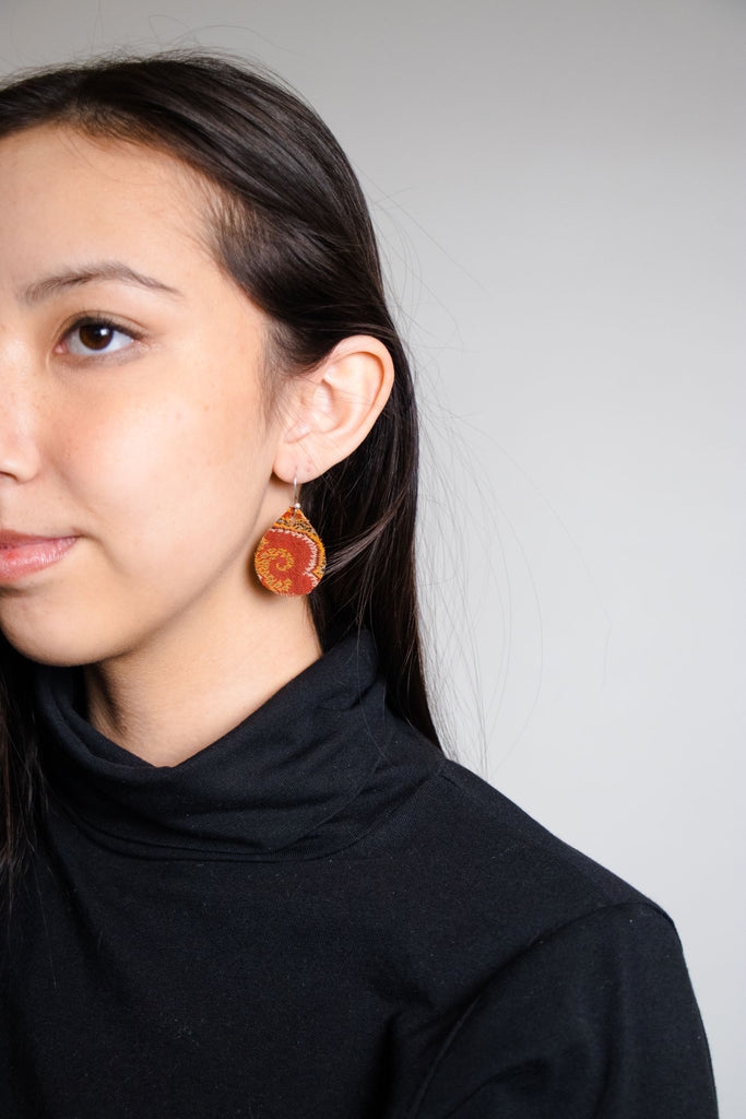 Earrings & Studs | Handmade Red Teardrop Earrings | Freeup